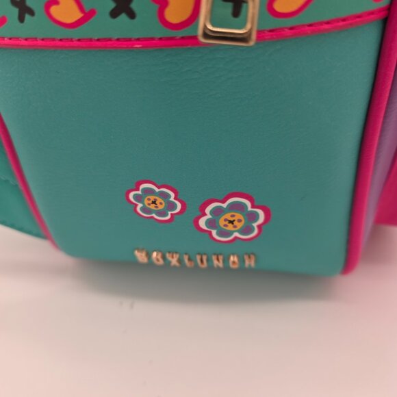 BoxLunch Spottie Dottie Mini Backpack Fruit Flowers Purple Teal NWT - Picture 8 of 9